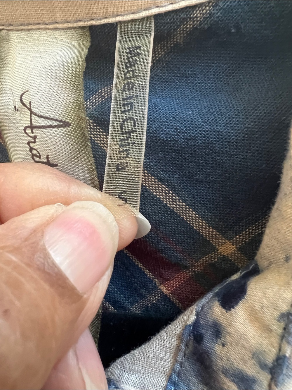 Aratta Silent Journey Mixed Print Tunic Dress Plaid Back Boho - Picture 5 of 7